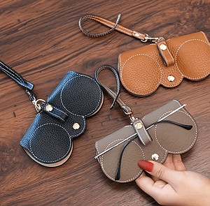 Vegan Leather Glasses Protective Pouch Carrying Case Travel Essential