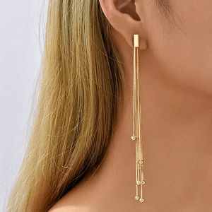 Chain Tassel Dangle Earrings Minimalist Style