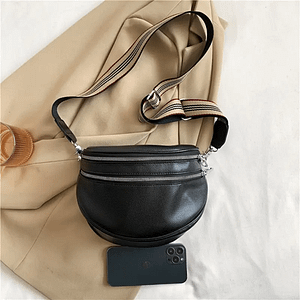 Women's Faux Leather Crossbody Bag With Wide Strap