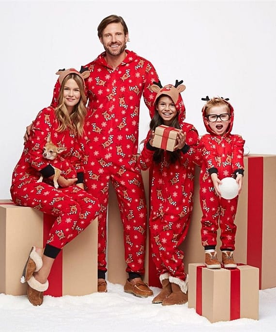 Parent Child Matching Christmas Pajamas with Hood